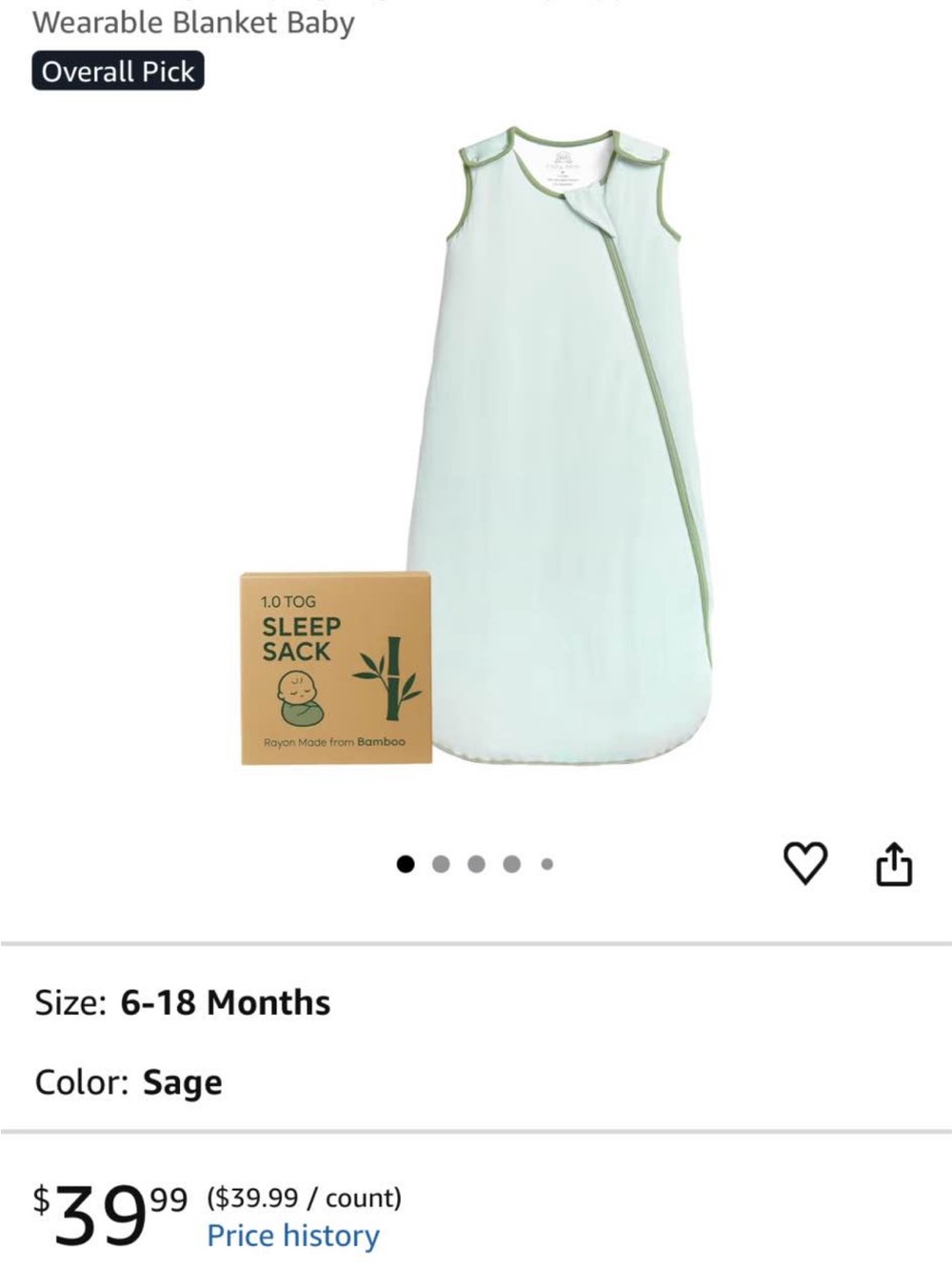 Sage Wearable Baby Sleep Sack